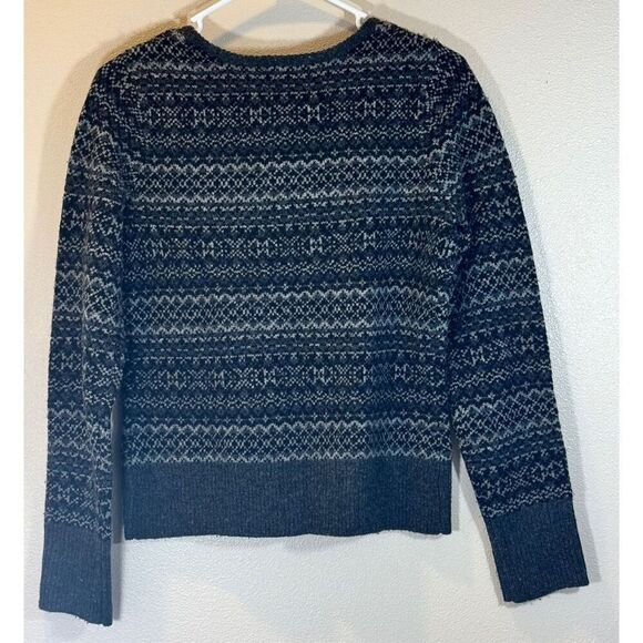 Eddie Bauer Wool Button Down Embroidered Cardigan Sweater in Gray - Picture 3 of 9